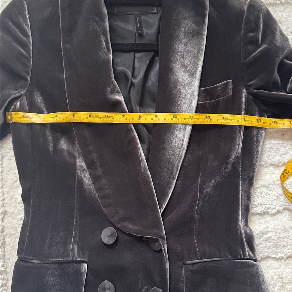 BCBGMaxAzria dark grey Velvet Blazer - Picture 12 of 13